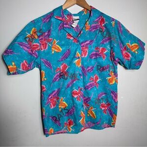 Tropical Floral Print Women's Blouse